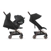 Poussette Cybex Coya Châssis Matt Black Tissus Peach Pink