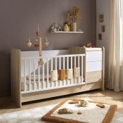Lit bébé combiné évolutif 140x70 en 90x190 Sauthon Paloma