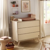 Duo Lit 120x60 évolutif+ commode 3 tiroirs + plan a langer Sauthon Mélinée