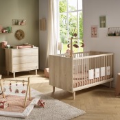 DUO LIT 140x70 + COMMODE 3 TIROIRS + PLAN A LANGER SAUTHON PALOMA BOIS