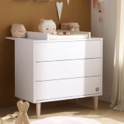 Commode 3 tiroirs Sauthon Paloma Blanc