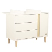 Dispositif à langer pour commode 3 tiroirs 1 porte Sauthon Paloma Blanc