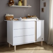 Commode 3 tiroirs 1 porte Sauthon Paloma Blanc